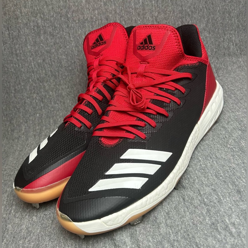 Men's Adidas Boost Icon 4 Metal Baseball Cleats CG5153 Black & Red Size 13.5